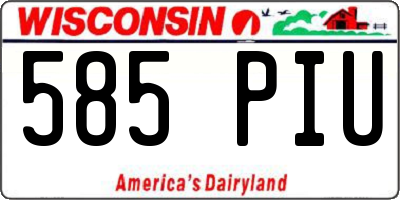 WI license plate 585PIU