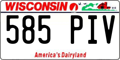 WI license plate 585PIV