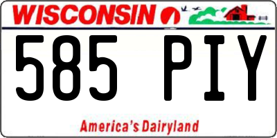 WI license plate 585PIY