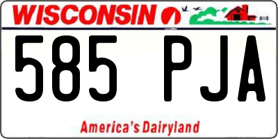 WI license plate 585PJA