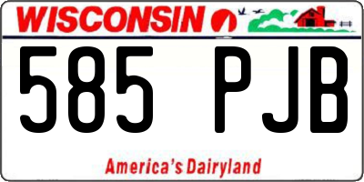 WI license plate 585PJB
