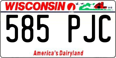 WI license plate 585PJC