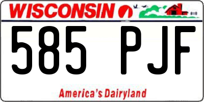 WI license plate 585PJF