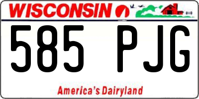 WI license plate 585PJG