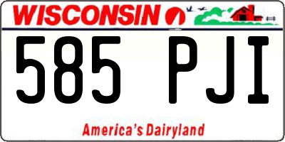 WI license plate 585PJI