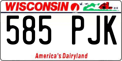 WI license plate 585PJK