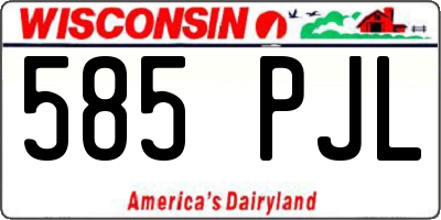 WI license plate 585PJL