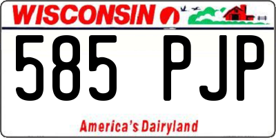 WI license plate 585PJP
