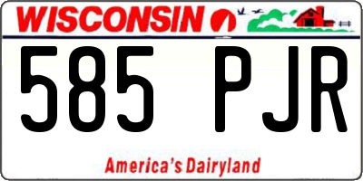 WI license plate 585PJR