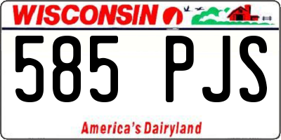 WI license plate 585PJS