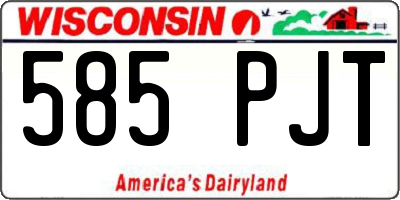 WI license plate 585PJT