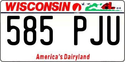 WI license plate 585PJU