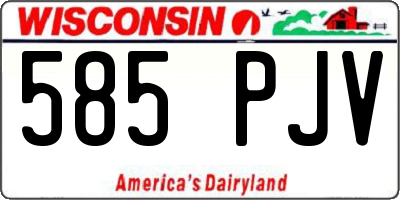 WI license plate 585PJV