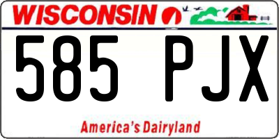 WI license plate 585PJX