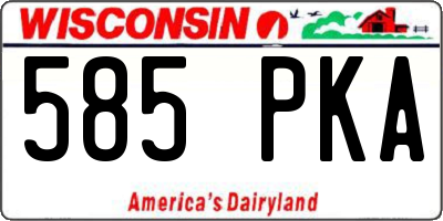 WI license plate 585PKA