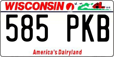 WI license plate 585PKB
