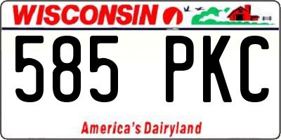 WI license plate 585PKC