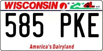 WI license plate 585PKE
