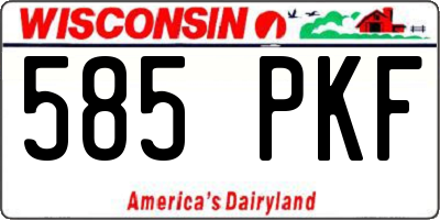 WI license plate 585PKF