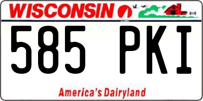 WI license plate 585PKI