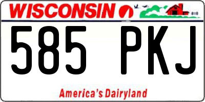 WI license plate 585PKJ