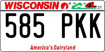 WI license plate 585PKK