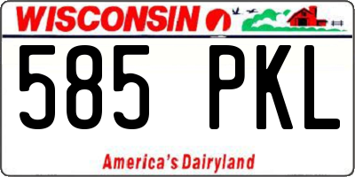 WI license plate 585PKL