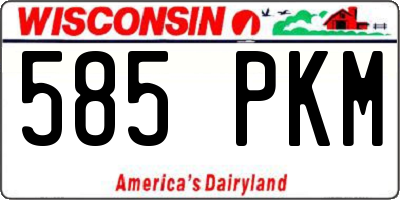 WI license plate 585PKM