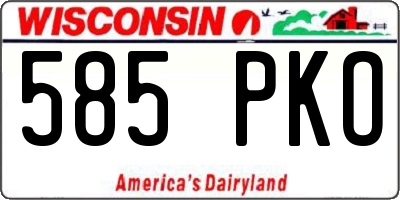 WI license plate 585PKO