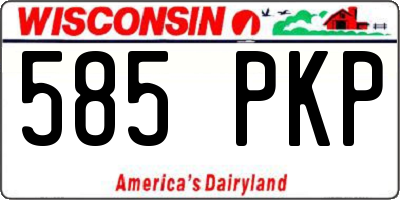 WI license plate 585PKP