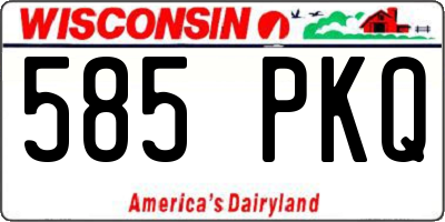 WI license plate 585PKQ