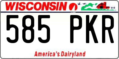 WI license plate 585PKR