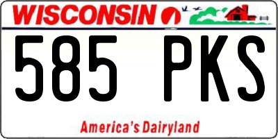 WI license plate 585PKS