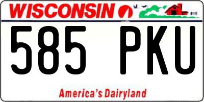 WI license plate 585PKU