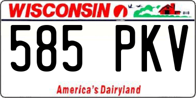 WI license plate 585PKV