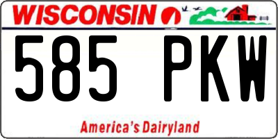 WI license plate 585PKW