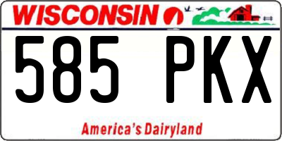 WI license plate 585PKX