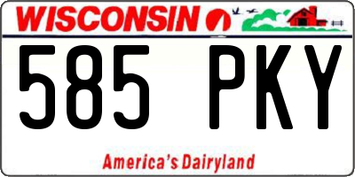 WI license plate 585PKY