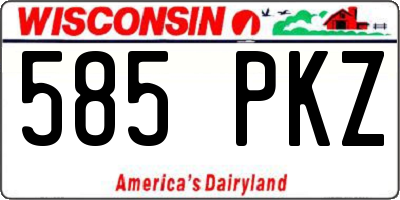 WI license plate 585PKZ