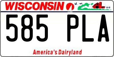 WI license plate 585PLA