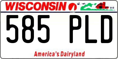 WI license plate 585PLD