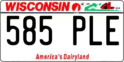 WI license plate 585PLE