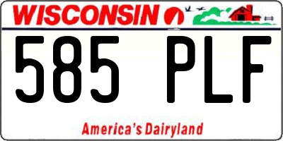 WI license plate 585PLF