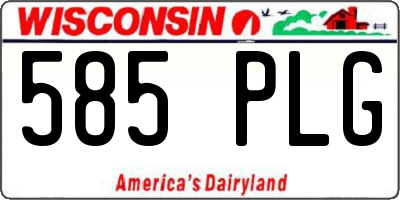 WI license plate 585PLG