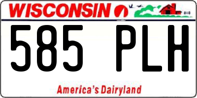 WI license plate 585PLH