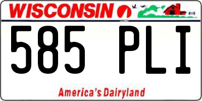 WI license plate 585PLI