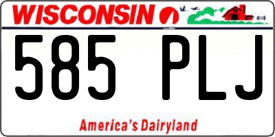 WI license plate 585PLJ