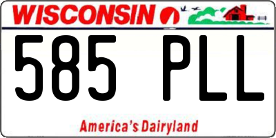 WI license plate 585PLL