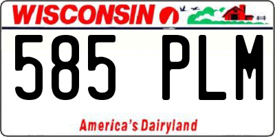 WI license plate 585PLM