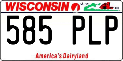 WI license plate 585PLP